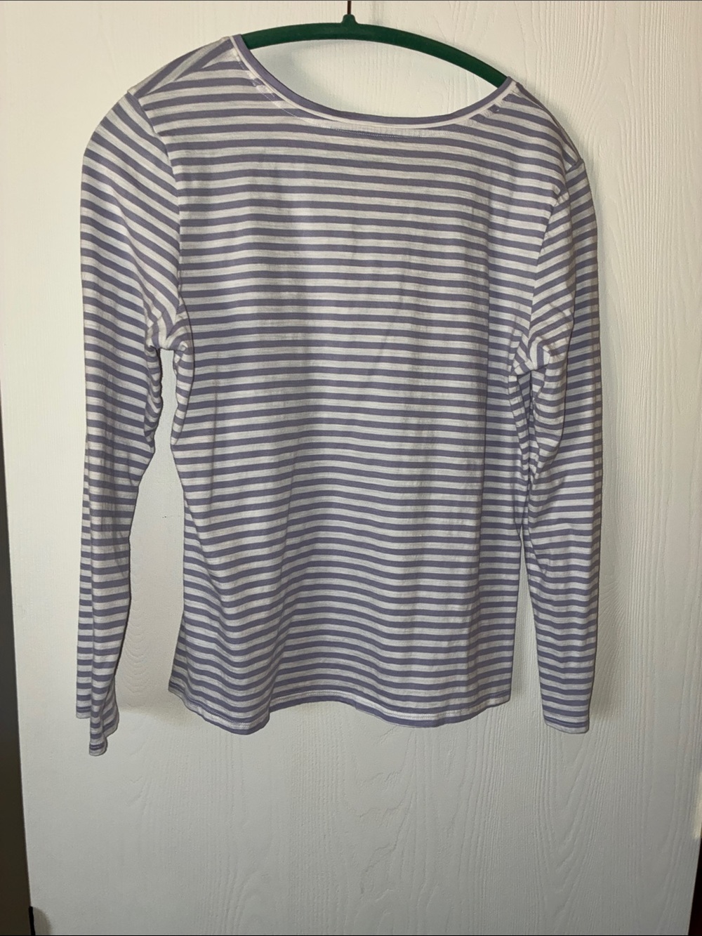 Garnet Hill Lavender & White Striped Weekender Long Sleeve Tee, medium - Picture 4 of 4